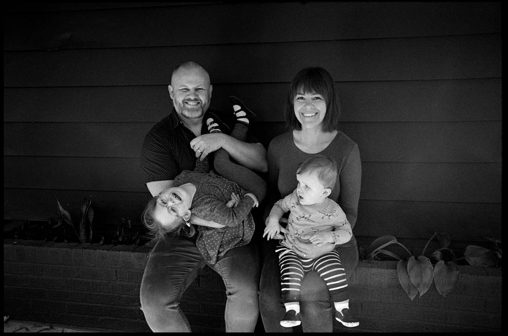 Mandy and her husband Joshua with their kids Etta and Moses. Photo: Mollie Greene