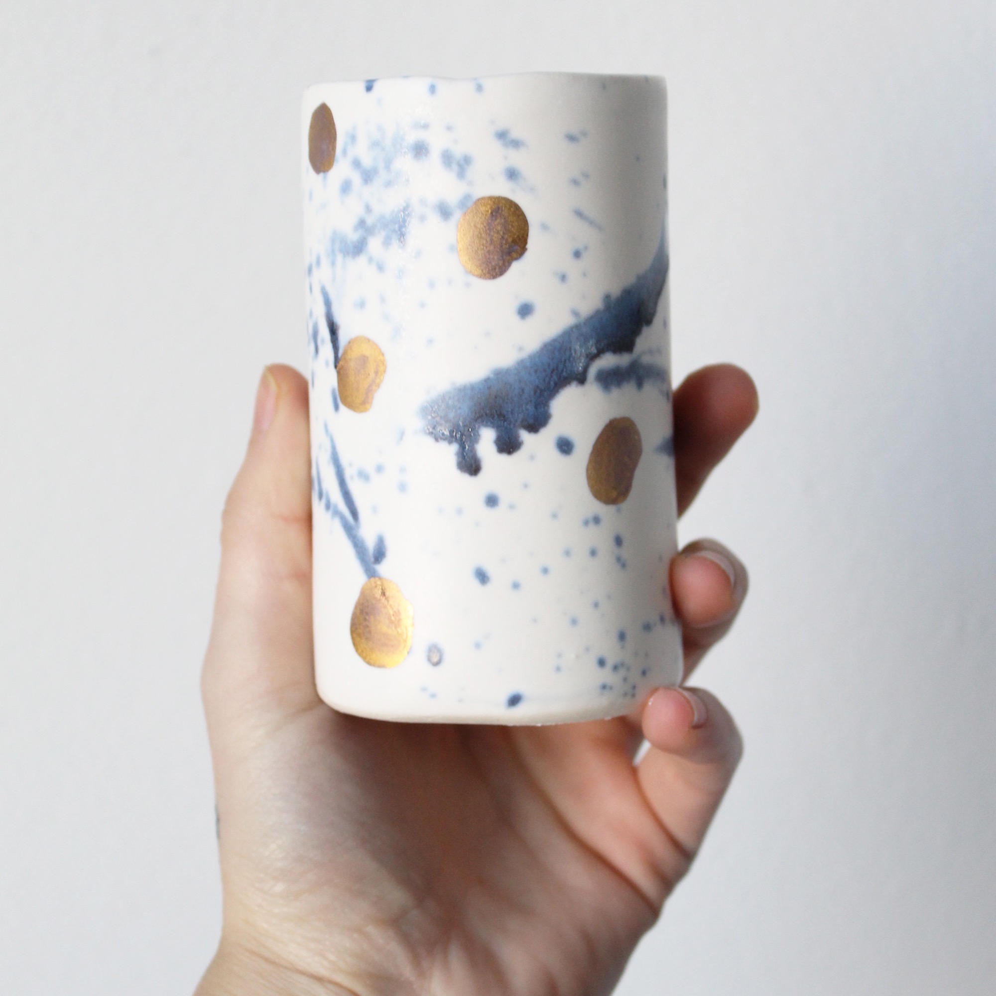 Speckle and Gold Dot Tumbler
